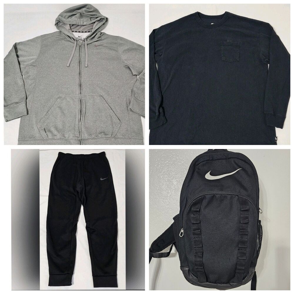 Nike Lot Bundle Therma-Fit Hoodie, Joggers, Backpack & Long-sleeved T-Shirts